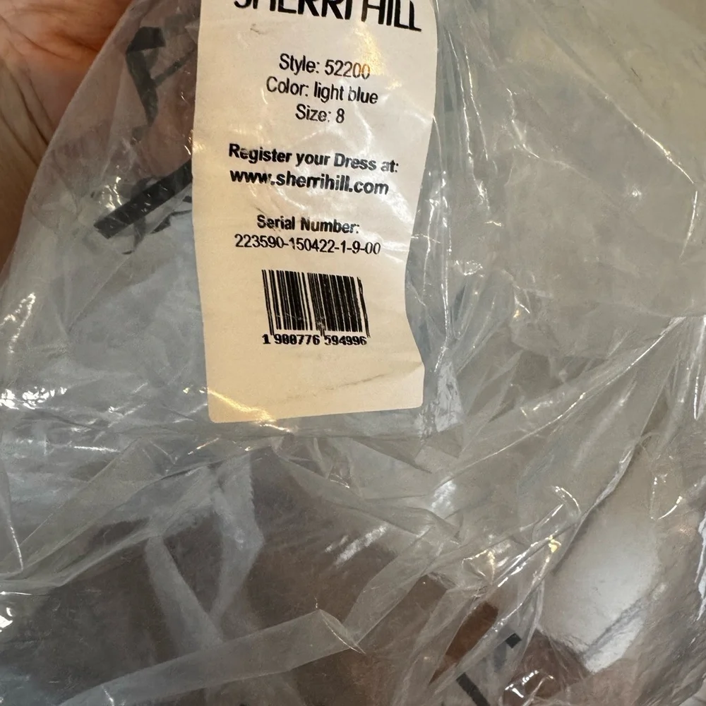 Sherri Hill light blue prom homecoming dress, style 52200, in size 8 fits like 6 - Picture 7 of 7